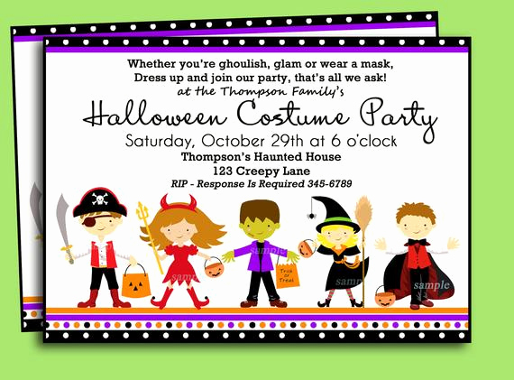 Kid Halloween Party Invitation Unique Halloween Kids Costume Party Invitation Printable or Printed