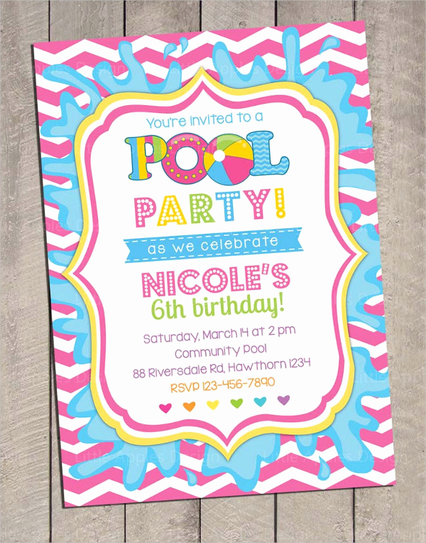 Kid Pool Party Invitation Best Of 33 Printable Pool Party Invitations Psd Ai Eps Word