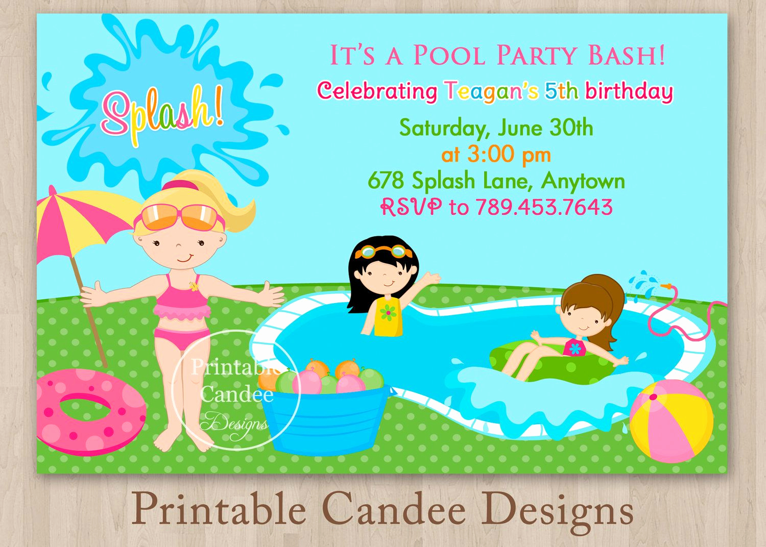 Kid Pool Party Invitation Best Of Pool Party Invitations for Kids Free Printable