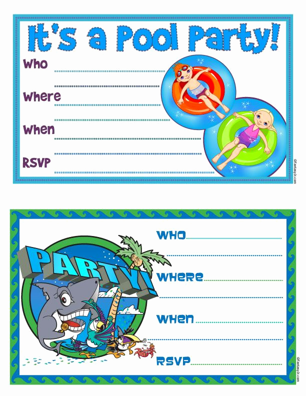 Kid Pool Party Invitation Lovely Free Printable &quot;pool Party&quot; Invites