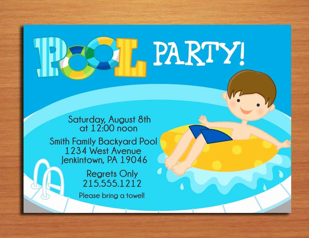 Kid Pool Party Invitation Unique Free Printable Pool Party Invitations for Kids