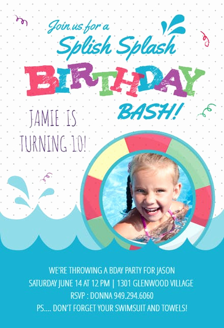 Kids Pool Party Invitation Luxury Pool Party Invitation Templates Free