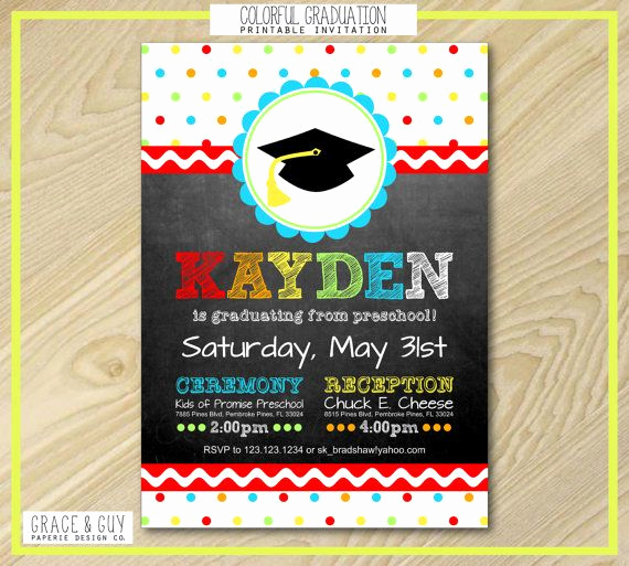 Kindergarten Graduation Invitation Wording Unique Graduation Announcement Preschool Graduation