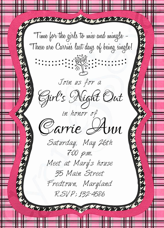 Ladies Night Invitation Wording Elegant Girls Night Invitation Wording