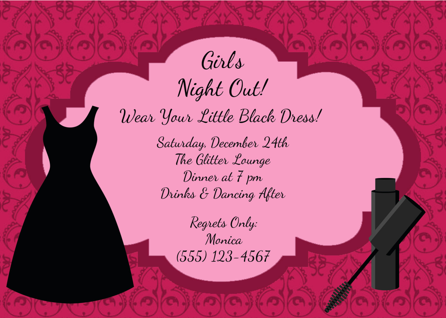 Ladies Night Invitation Wording New Girls Night Out Invitation Great for Bachelorette Party Diy