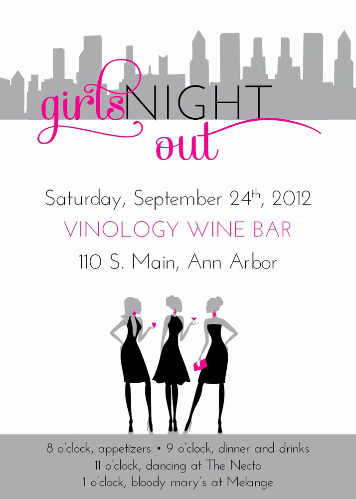 Ladies Night Out Invitation Wording Beautiful 7 Best Girls Night Out Invitations &amp; Party Ideas Images On