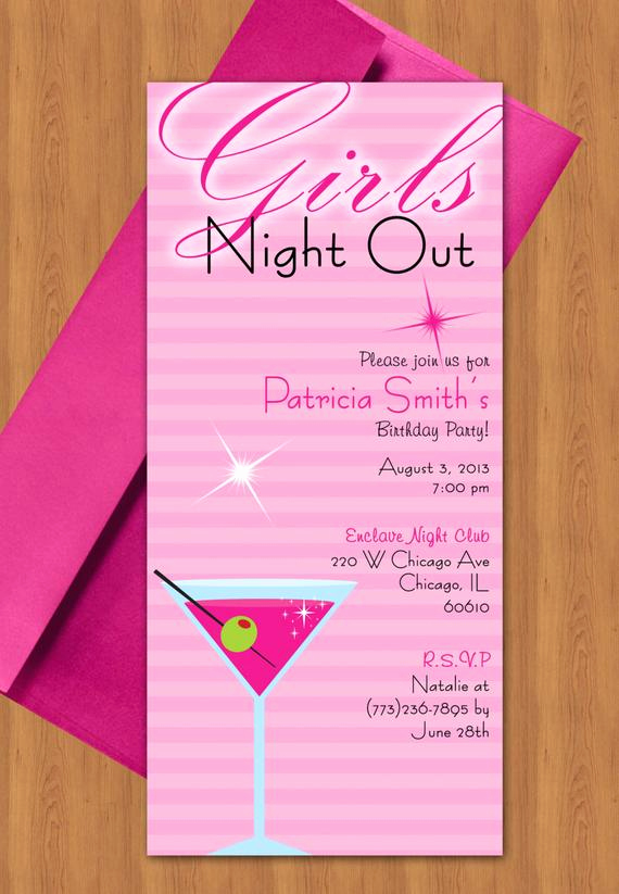 Ladies Night Out Invitation Wording New Girls Night Out Invitation Design Editable Template