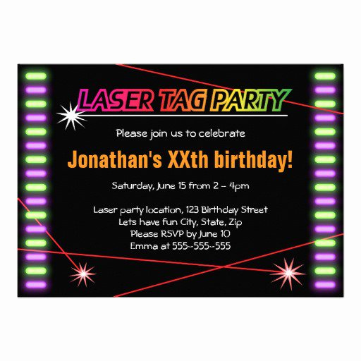 Laser Tag Invitation Template Elegant Laser Tag Party Invitation Templates