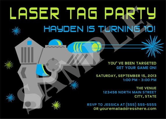 Laser Tag Invitation Wording Inspirational Items Similar to Laser Tag Boy Birthday Party Invitation