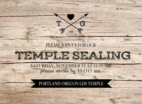 Lds Sealing Invitation Wording Beautiful Deposit for Arrows Lds Temple Sealing Enclosure Card 5 5