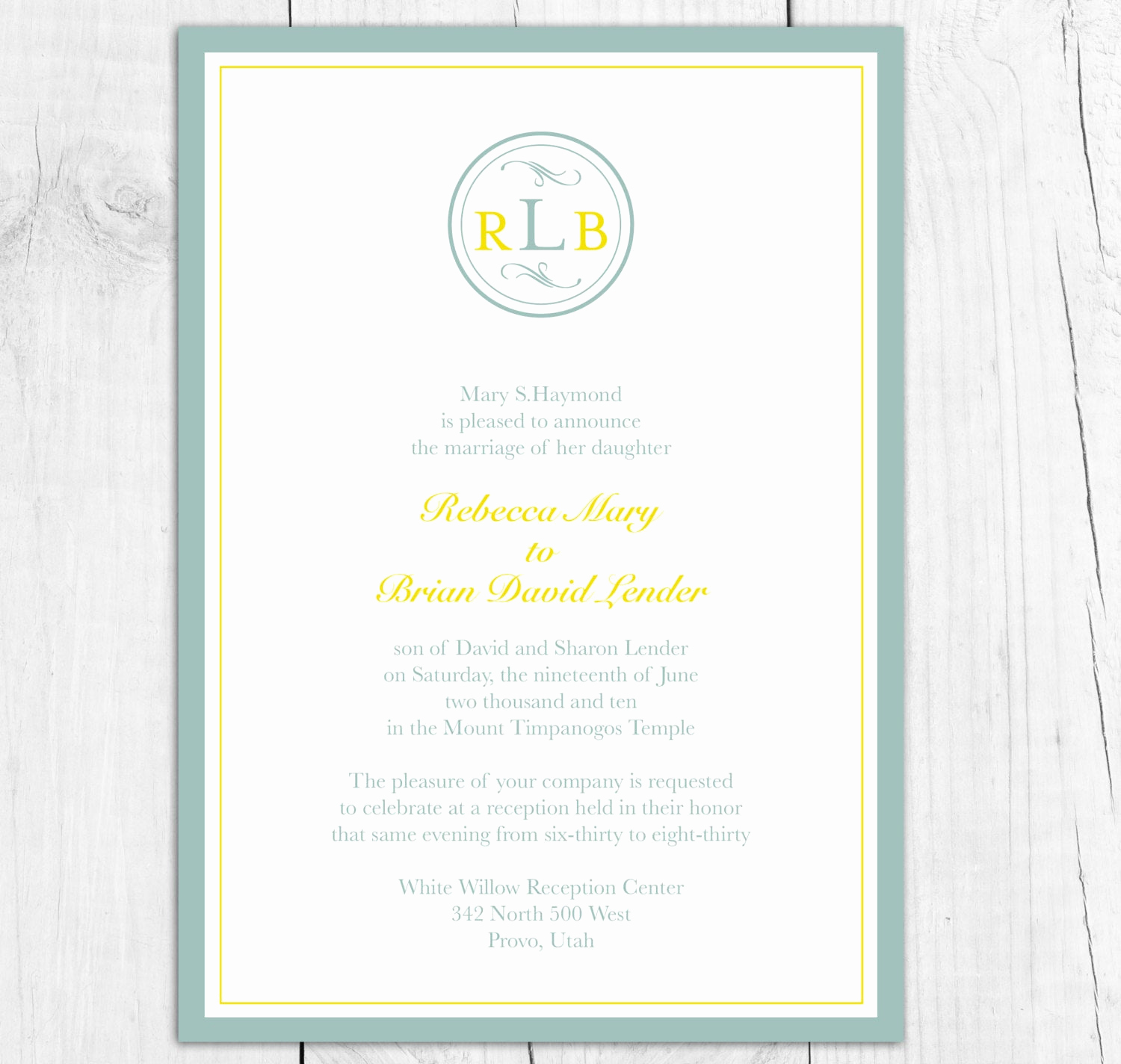 Lds Sealing Invitation Wording Fresh Lds Temple Wedding Invitation Announcement by