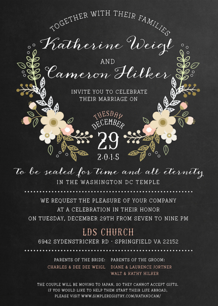 Lds Wedding Invitation Wording Elegant I Love This Only Gray Backround and My Colors as the