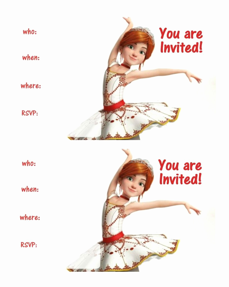 Leap Year Birthday Invitation Awesome 47 Best Leap Ballerina Movie Printables Images On
