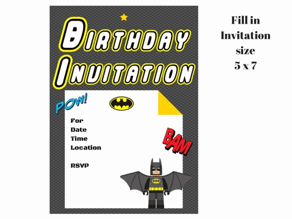 Lego Batman Invitation Template Elegant Lego Batman Invitation Magical Printable
