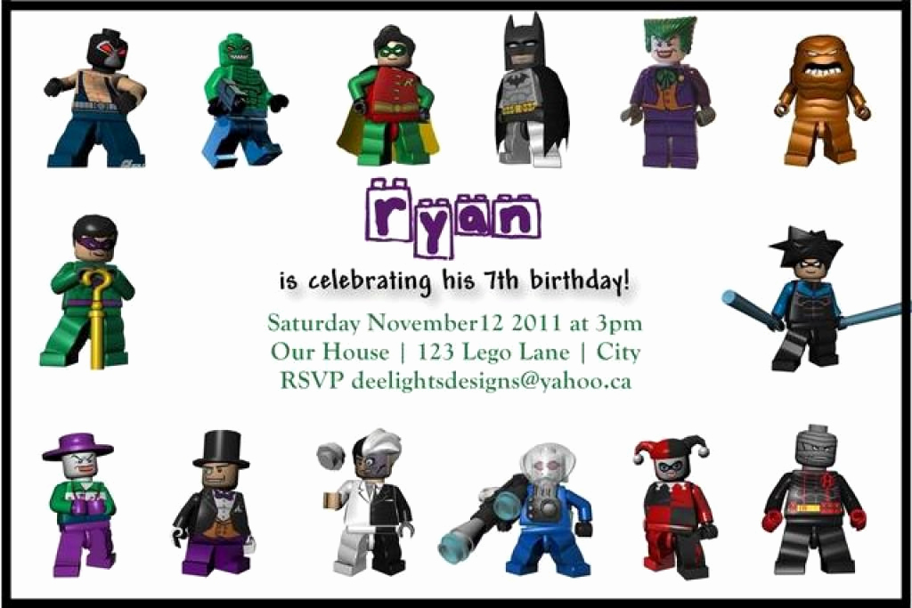 Lego Batman Invitation Template Luxury Lego Batman Invitations