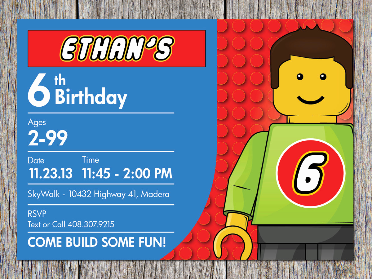 Lego Birthday Invitation Template Unique Free Printable Lego Birthday Invitations