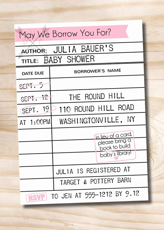 Library Card Baby Shower Invitation Best Of Build A Library Library Card Baby Shower Invitation