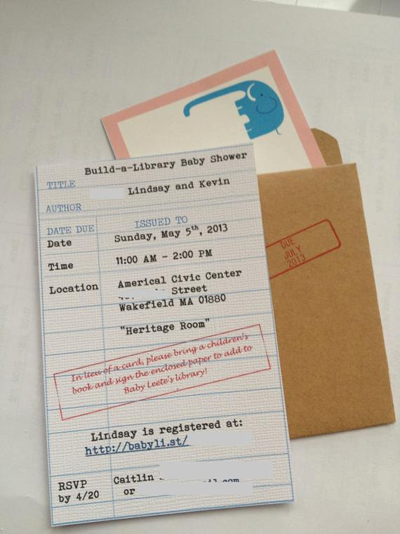 Library Card Baby Shower Invitation Inspirational Library Card Shower Invitation
