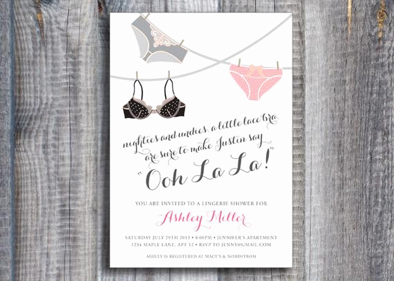 Lingerie Shower Invitation Wording Awesome Items Similar to Lingerie Party Printable Bridal Shower