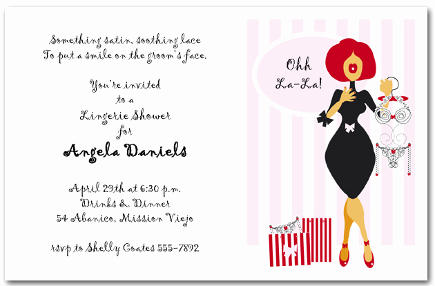 Lingerie Shower Invitation Wording Elegant Lingerie Store Bridal Shower Invitations Lingerie Shower