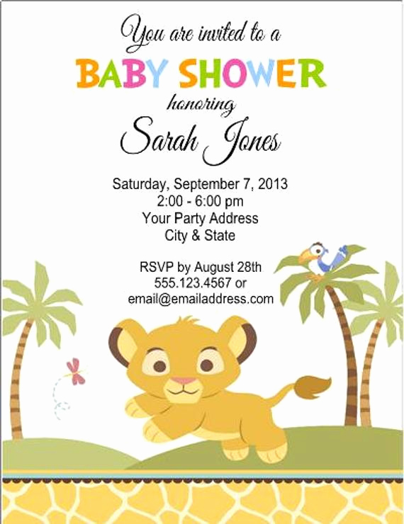 Lion King Invitation Template Best Of Lion King Jungle Baby Shower or Birthday Party by