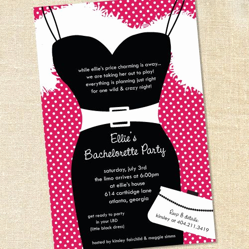 Little Black Dress Invitation Awesome Sweet Wishes Little Black Dress Bachelorette Party