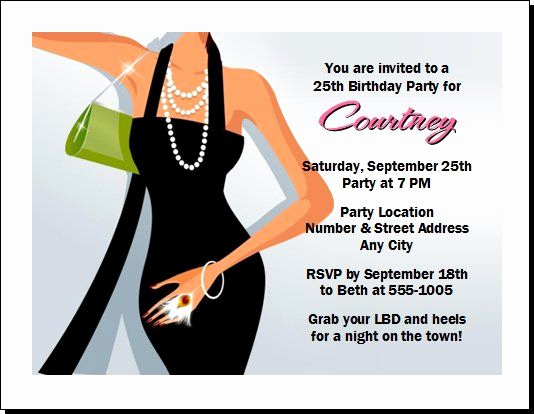 Little Black Dress Invitation Beautiful Stiletto Party Invitation