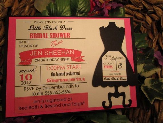 Little Black Dress Invitation Luxury Chic Little Black Dress Bridal Wedding by Emptynestcards