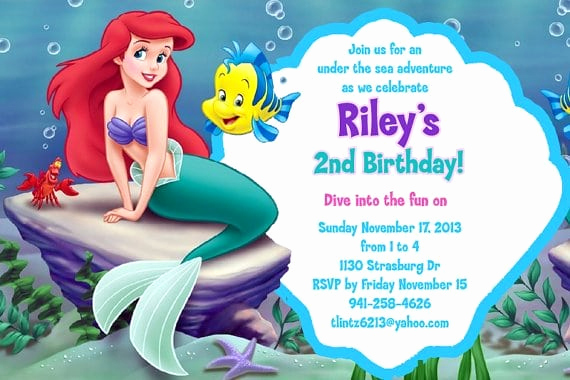 Little Mermaid Birthday Invitation Template Beautiful 40th Birthday Ideas Free Little Mermaid Birthday