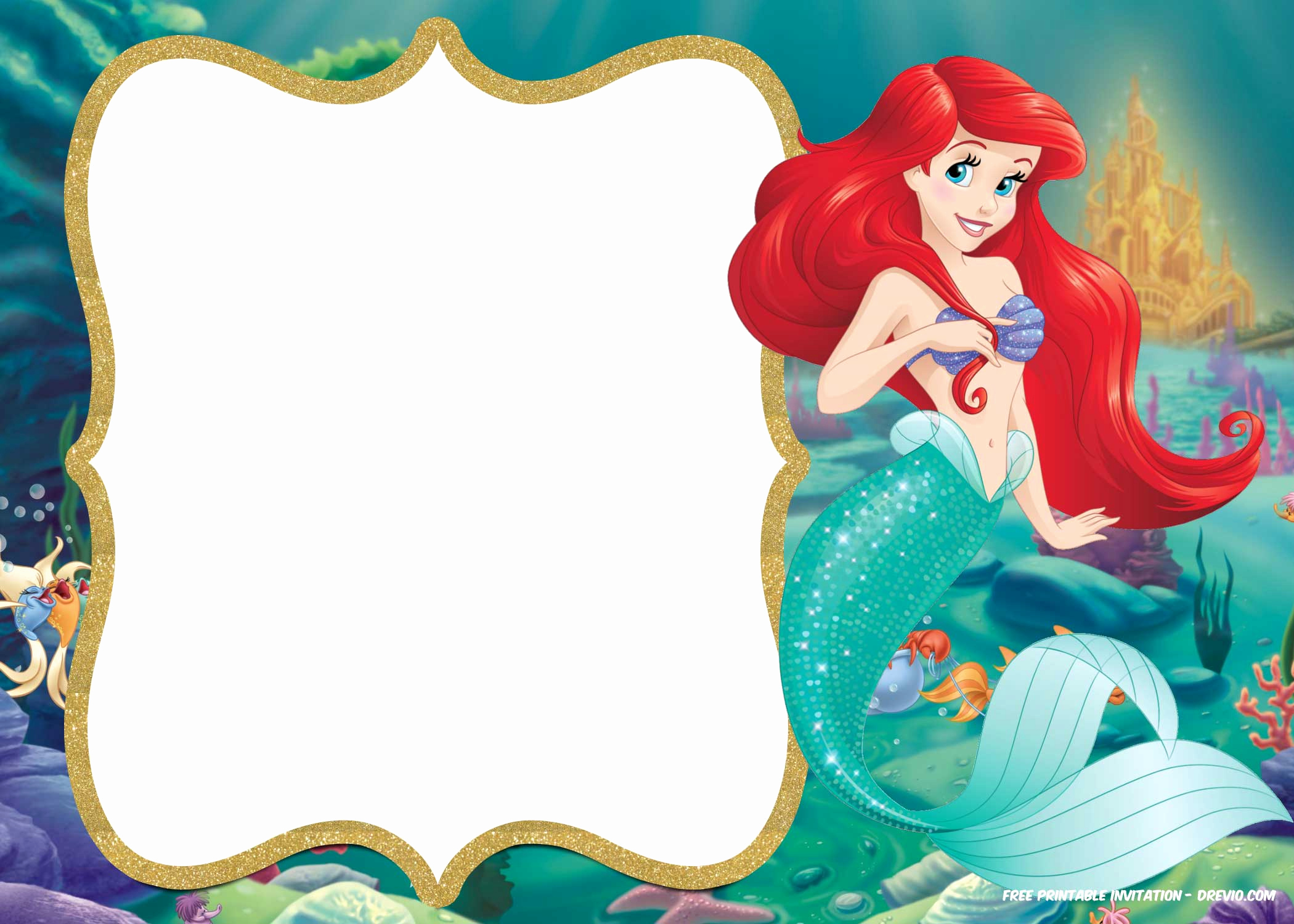Little Mermaid Birthday Invitation Template Fresh Updated Free Printable Ariel the Little Mermaid