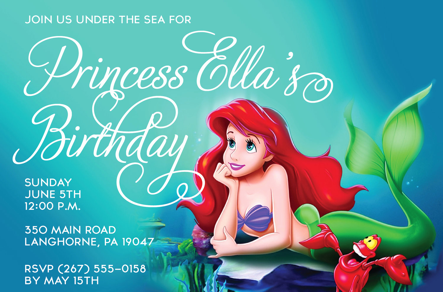 Little Mermaid Birthday Invitation Template Unique Free Mermaid Invitation Templates