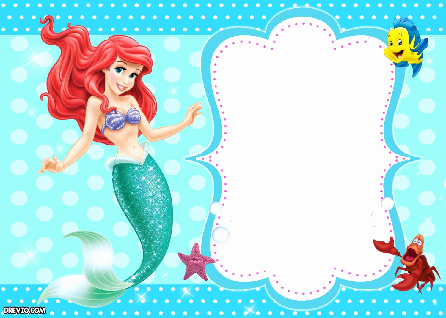 Little Mermaid Invitation Ideas Inspirational Updated Free Printable Ariel the Little Mermaid