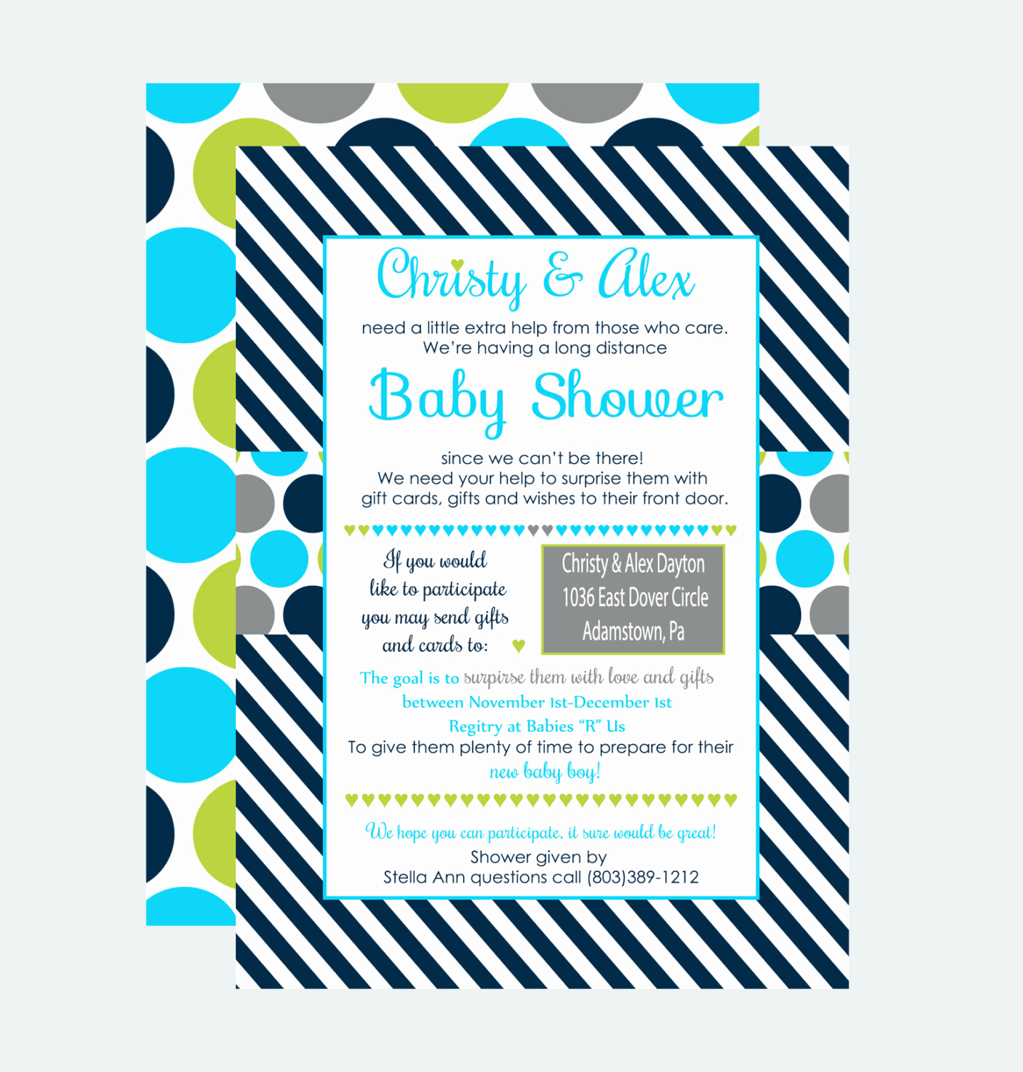 Long Distance Baby Shower Invitation Awesome Long Distance Baby Shower Invitations for Boys by