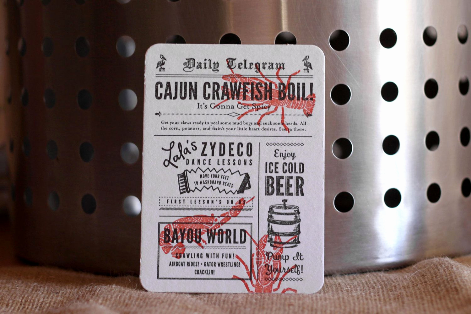 Low Country Boil Invitation Wording Luxury Funny Crawfish Boil Invitation Wording