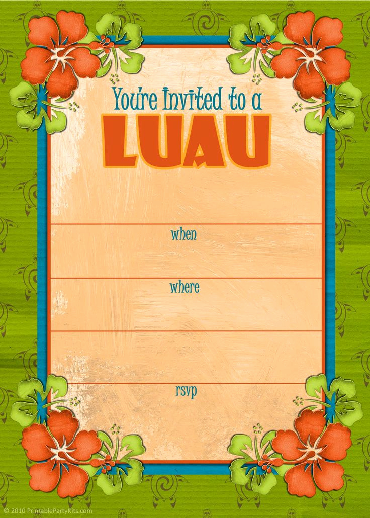 Luau Party Invitation Template Fresh Hawaiian Luau Invitation 1 143×1 600 Pixels