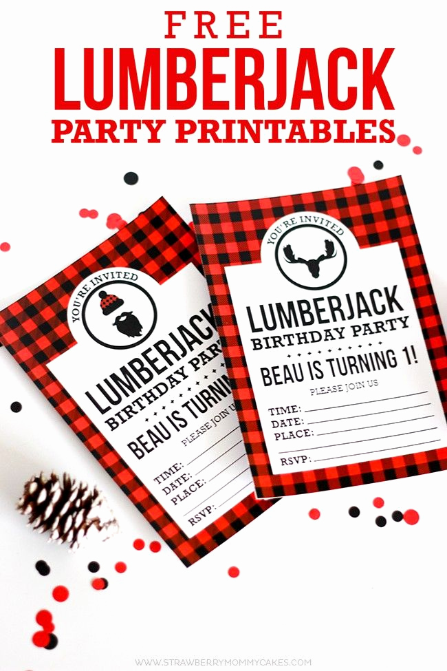 Lumberjack Invitation Template Free Inspirational Download these Free Lumberjack Party Printables