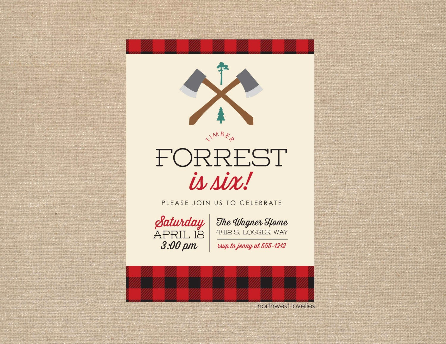 Lumberjack Invitation Template Free Lovely Lumberjack Birthday Baby Shower Party Invitation