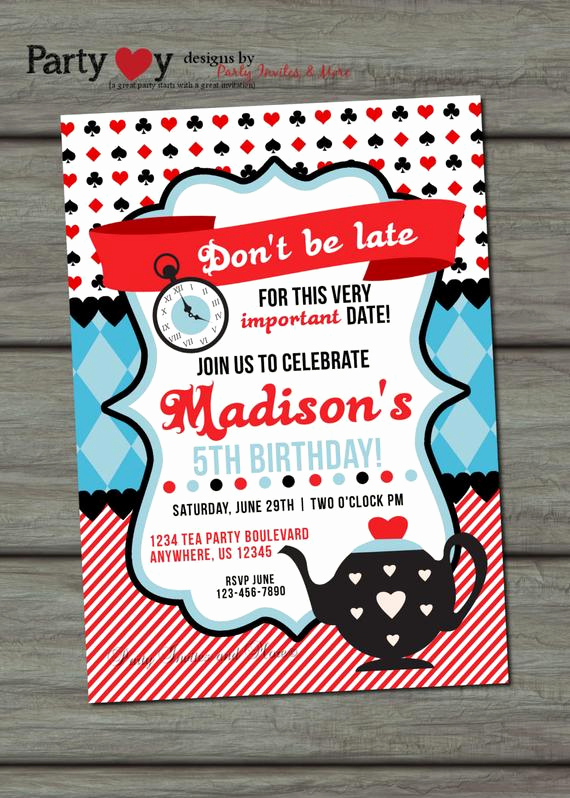 Mad Hatter Invitation Template Fresh Tea Party Birthday Invitation Mad Hatter by