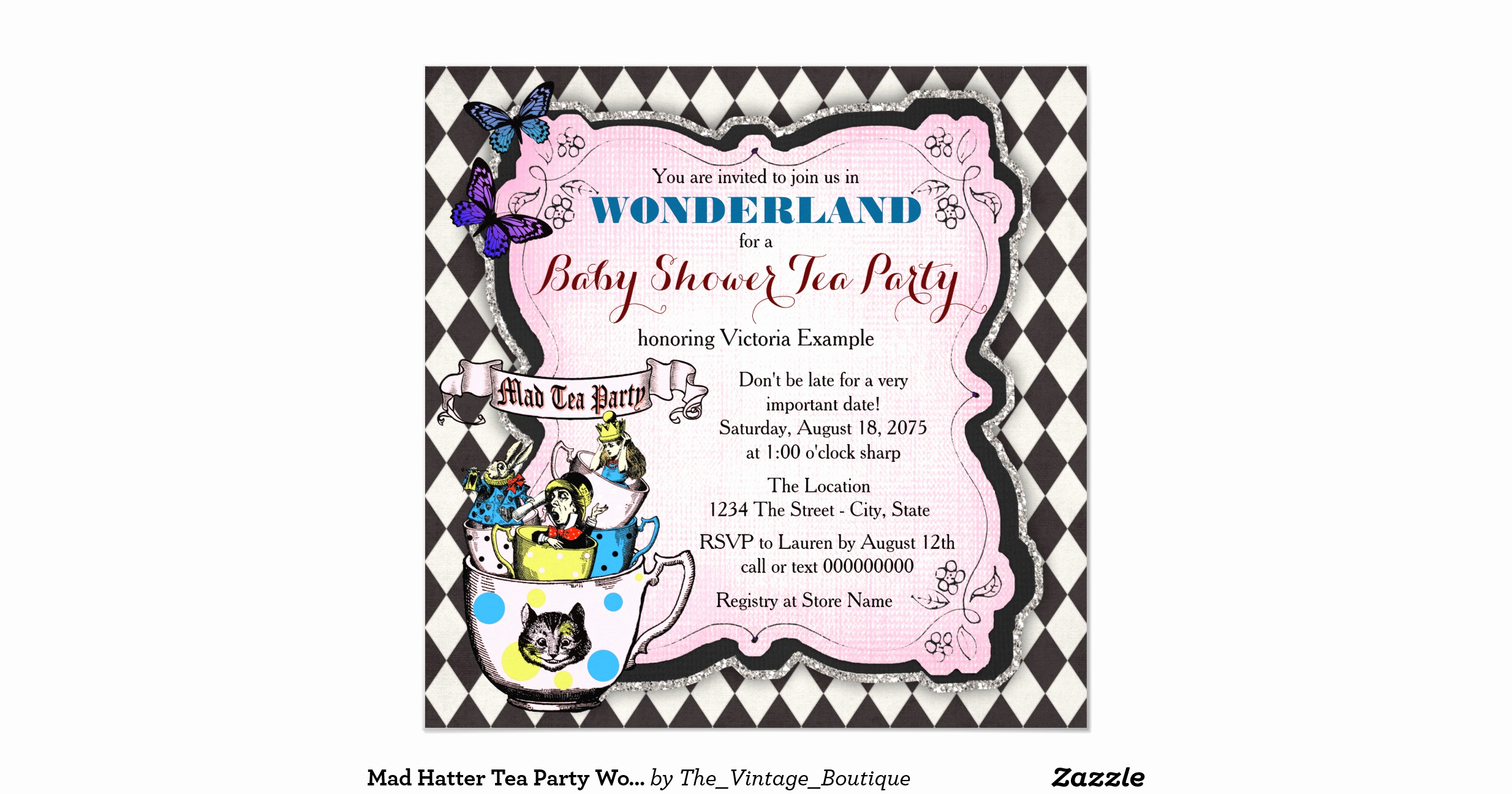 Mad Hatter Tea Party Invitation Awesome Mad Hatter Tea Party Wonderland Baby Shower Invitation