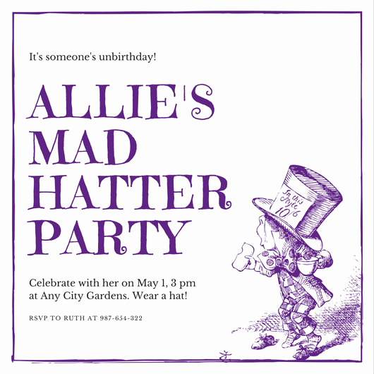 Mad Hatter Tea Party Invitation Inspirational Customize 3 998 Tea Party Invitation Templates Online Canva