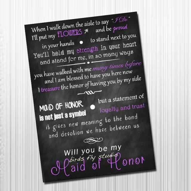 Maid Of Honor Invitation Ideas Lovely Diy Printable Will You Be My Maid Honor Card Maid