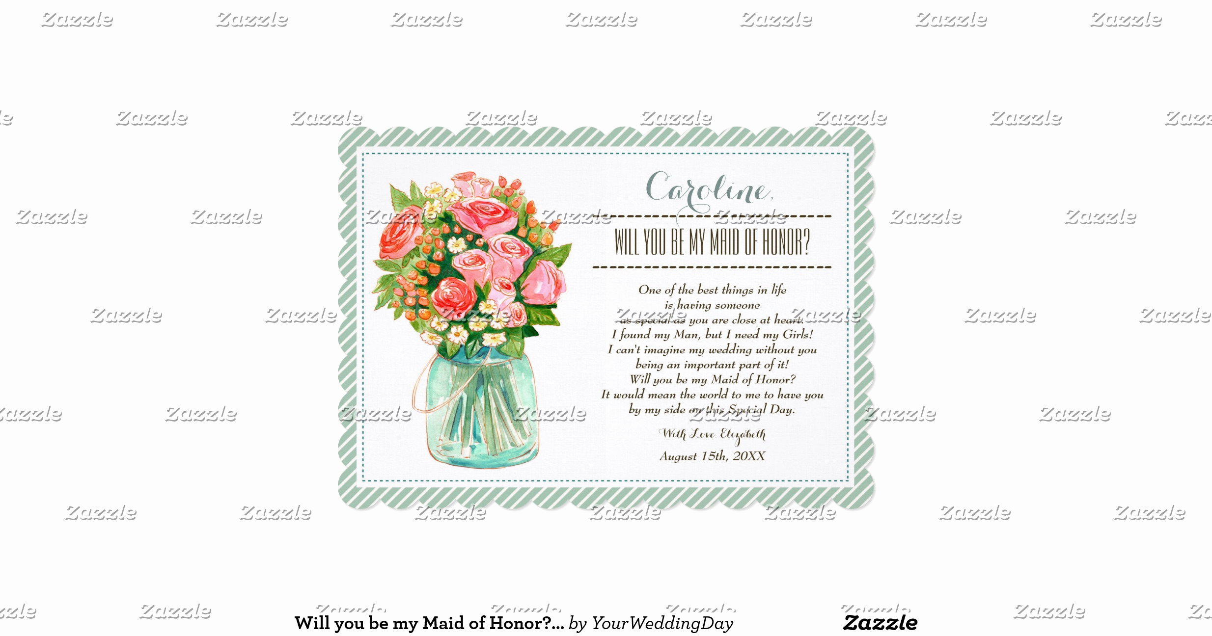 Maid Of Honor Invitation Ideas Lovely Will You Be My Maid Of Honor Custom Invitation