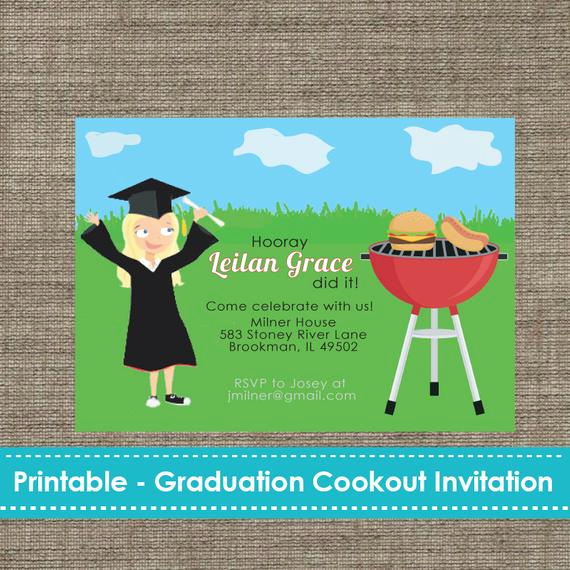 Making A Graduation Invitation Luxury Graduation Cookout Party Invitation Diy Printable