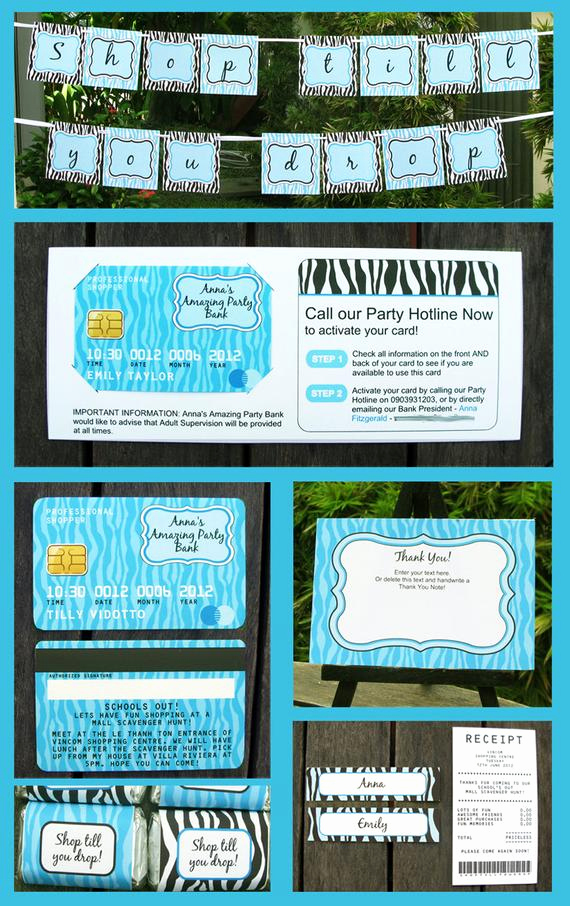 Mall Scavenger Hunt Invitation Fresh Mall Scavenger Hunt Invitations Credit Card by Simonemadeit