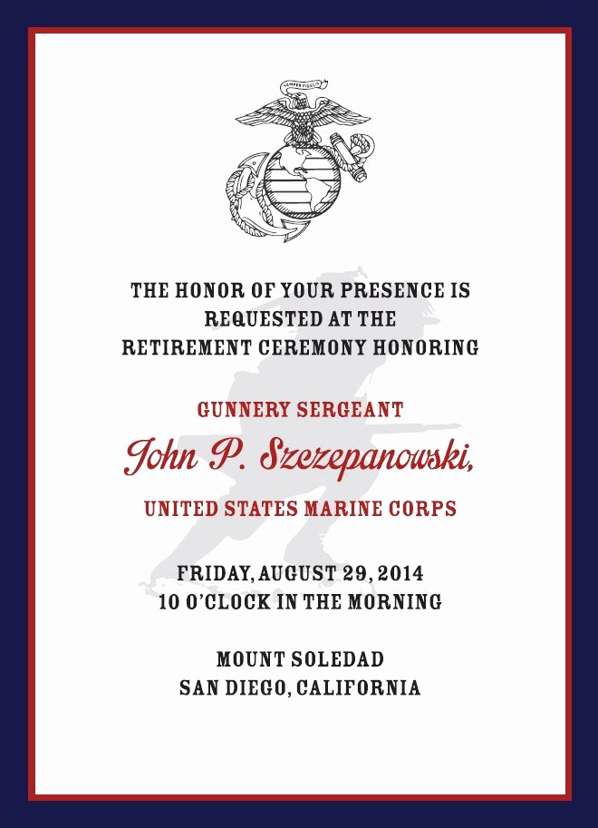 Marine Corps Retirement Invitation New Usmc Retirement Invitation Kapeesh Marketing Llc