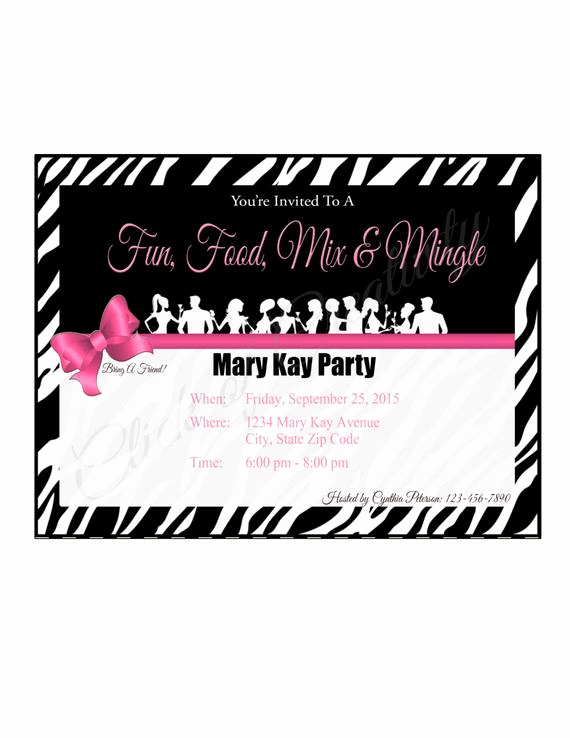 Mary Kay Party Invitation Ideas Luxury Mary Kay Zebra Party Invitation