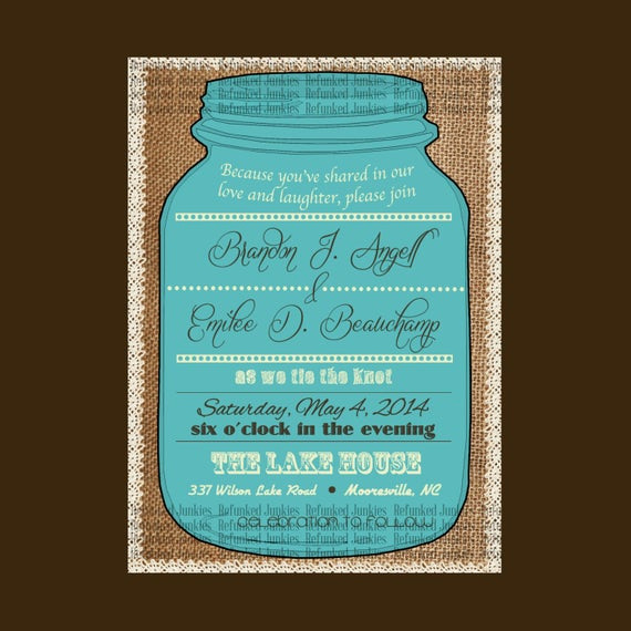 Mason Jar Invitation Template Fresh Template Mason Jar Invitationburlap Backgroundlace