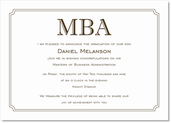 Masters Graduation Invitation Wording Best Of Simple Border Brown and White Graduation Invitations by Ib