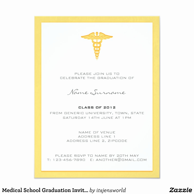 Med School Graduation Invitation Awesome Medical School Graduation Invitation Letterpress