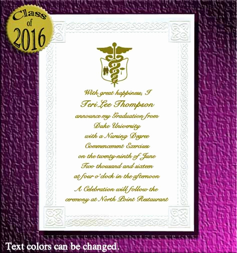 Medical School Graduation Invitation Inspirational Medical or Nursing School Graduation Invitations Item